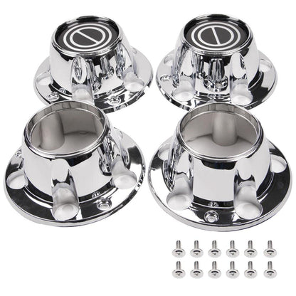 G-PLUS Chrome Wheel Hub Center Caps with 12 mounting Screws, Compatible with Ford F150 Truck/Bronco 1980-1996, Fit Ford Van 1992-1996 4x4 Front 4WD Wheel Drive