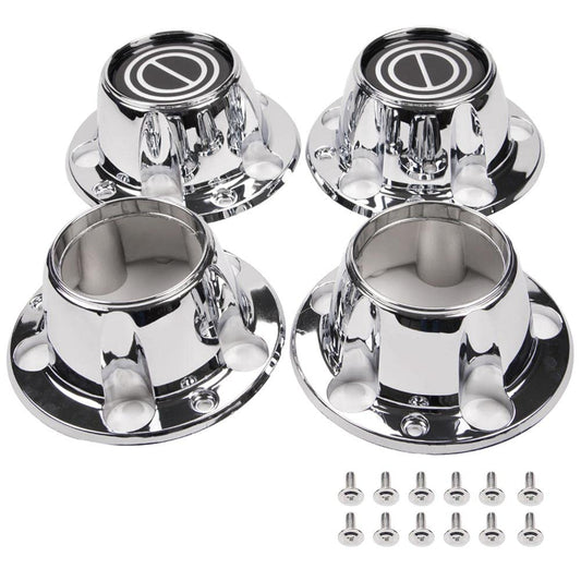 G-PLUS Chrome Wheel Hub Center Caps with 12 mounting Screws, Compatible with Ford F150 Truck/Bronco 1980-1996, Fit Ford Van 1992-1996 4x4 Front 4WD Wheel Drive