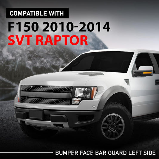 G-PLUS Front Left Bumper Face Bar Guard, Compatible with Ford F150 SVT Raptor 2010-2014, Driver Side, AL3Z17E811A, FO1054180