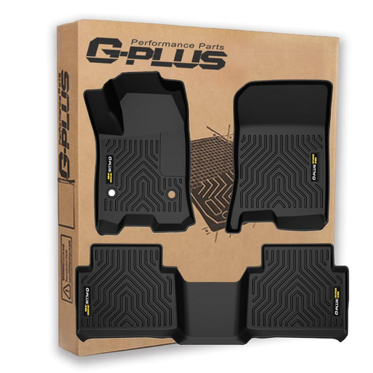 G-PLUS Floor Mats Fit for Chevy Colorado/GMC Canyon Crew Cab 2023 2024 2025,TPE All Weather Custom Fit Anti-Slip Floor Liners,1st & 2nd Row Car mats Accessories
