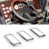 G-PLUS 3PCS Chrome Rocker Switch Trims Compatible with Many Freightliners & Some Peterbilt & Kenworths Using Rocker Switches Three Pack of Switch Trim Rocker Plain Snap Mount Plastic