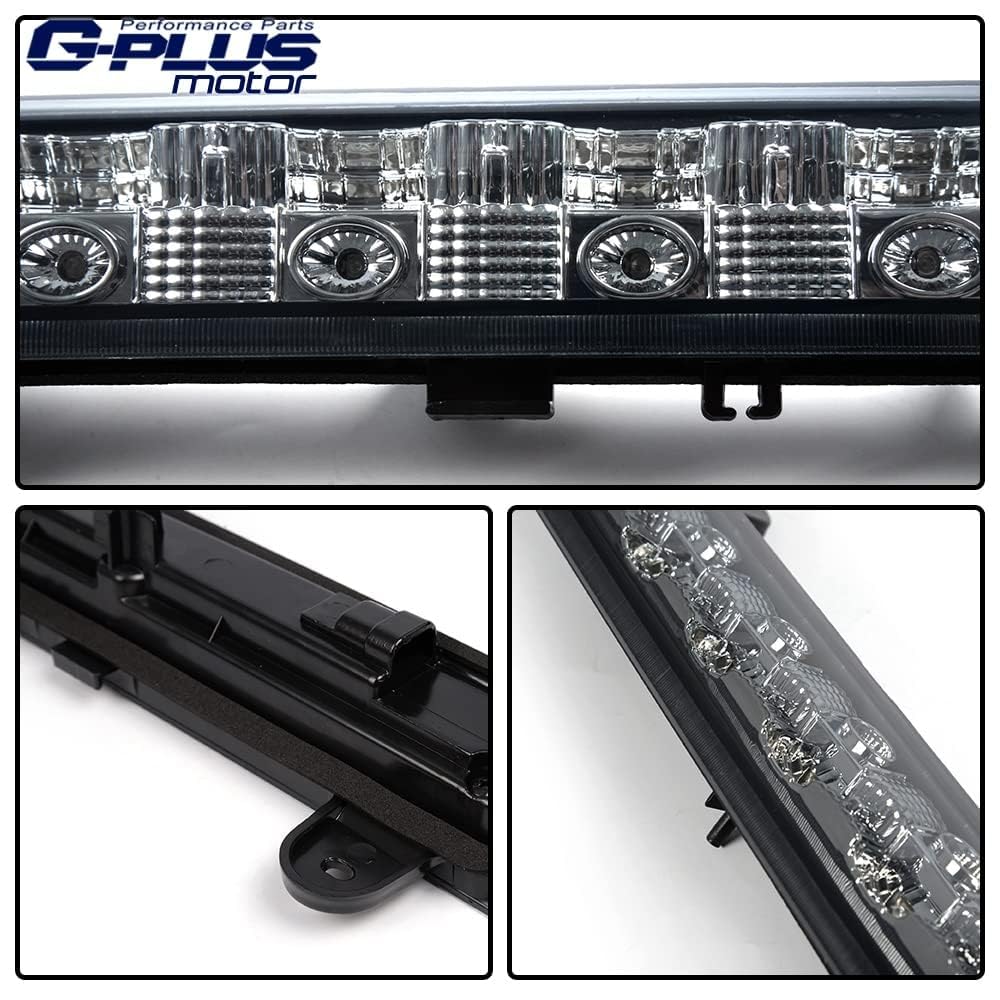 G-PLUS LED Third Brake Light Compatible with Chevy Suburban/Tahoe 2000-2006,Fit GMC Yukon 2000 2001 2002 2003 2004 2005 2006 3RD Stop Tail Lamps Smoky Lens Chrome Housing