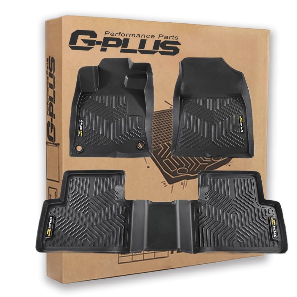 G-PLUS Floor Mats 3pcs Compatible with Honda Civic Coupe Sedan 2016-2021 & Civic Hatchback 2017-2021, Fit Honda Insight 2016-2021 All Weather Protection TPE Car Floor Cargo Liners Black