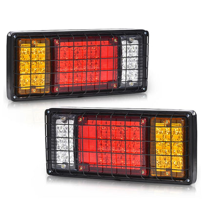 G-PLUS 2pcs 40 LED Tail Turn Signal Brake Reverse Running Lights Universal Compatible with Pickup RV Trailers Trucks Camper Boat Vans Tail lights Rear Brake Lamps Assembly Luces Traseras