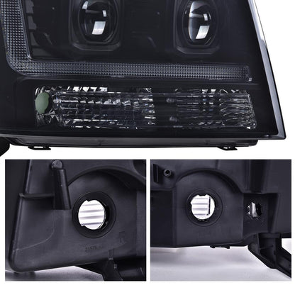 G-PLUS LED Headlights Assembly Fit Chevy Tahoe Avalanche Subarban 1500 2500 2007-2014 DRL Corner Turn Signal Headlamps Set Pair Left & Right Smoky Lens Black Housing Clear Reflector,faros delanteros