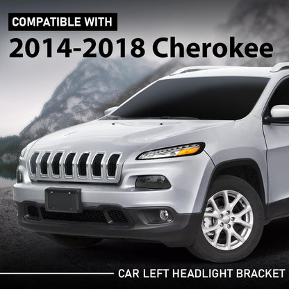 G-PLUS Headlight Bracket Left Side Compatible with Jeep Cherokee 2014-2018 Black 68227483AA