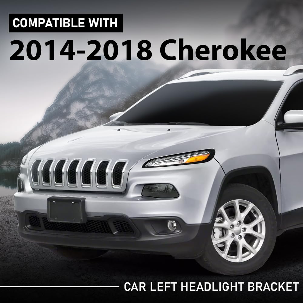G-PLUS Headlight Bracket Right Side Compatible with Jeep Cherokee 2014-2018 Black 68227484AA