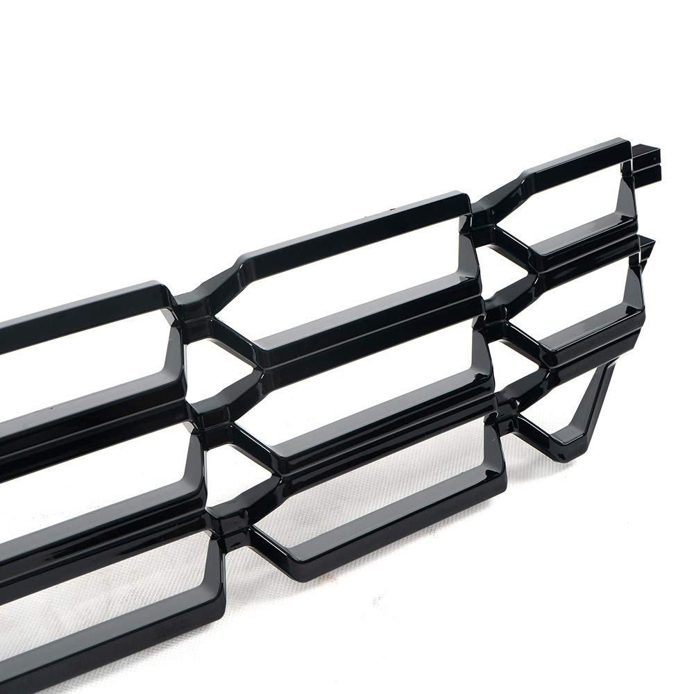 G-PLUS Front Lower Chrome Grille Insert Snap On Black Compatible with Chevy Silverado 1500 2016-2018