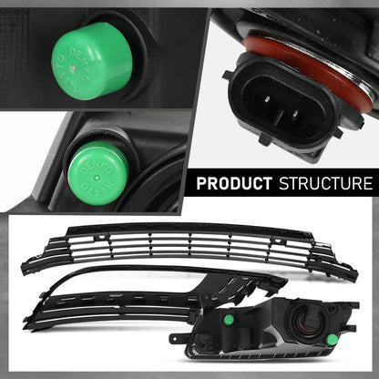 G-PLUS Front Bumper Grille & Fog Lights & Fog Lamp Covers Set 5PCS, Compatible with Volkswagen CC 2013-2017, VW2592125, 3C8941700, 3C8 854 661