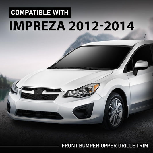 G-PLUS Front Bumper Upper Grille W/Chrome Grill Tirm Compatible with Subaru Impreza 2012-2014 91122FJ010