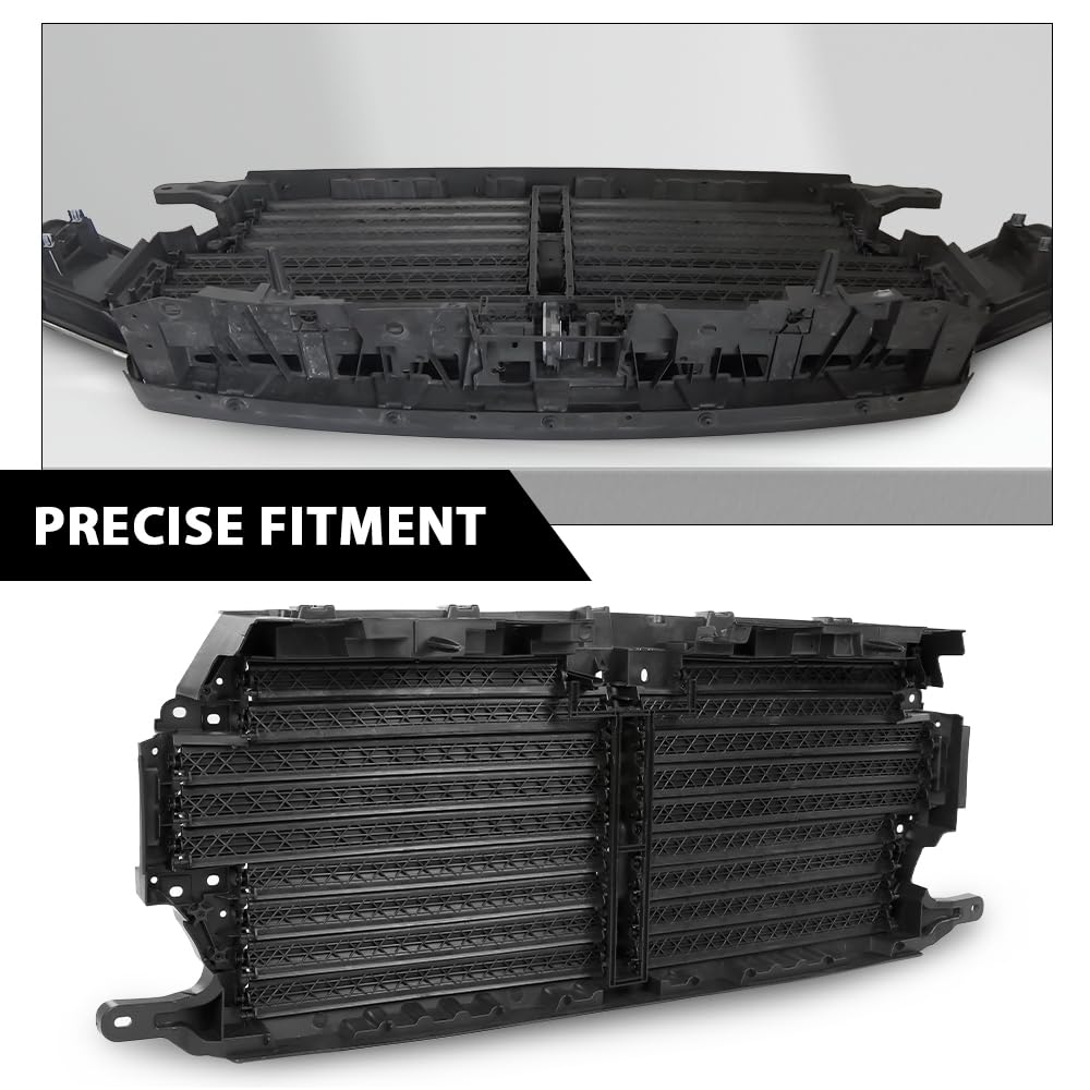 G-PLUS Upper Radiator Grille Air Shutter Control Assembly Black w/o Actuator Motor Controller Compatible with Ford F150 2018-2020 Pickup Truck/NOT fit Ford Raptor Truck JL3Z8475D