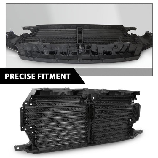 G-PLUS Upper Radiator Grille Air Shutter Control Assembly Black w/o Actuator Motor Controller Compatible with Ford F150 2018-2020 Pickup Truck/NOT fit Ford Raptor Truck JL3Z8475D