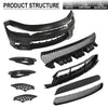 G-PLUS Front Bumper Body Kit Compatible with Dodge Charger 2015 2016 2017 2018 2019 2020 2021 2022 SRT Style 9PCS, Black