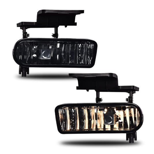 G-PLUS Fog Light Lamps Compatible with Chevy Silverado 1500 2500 1999-2002 / Fit Tahoe Suburban 2000-2006 / Fit Silverado 3500 2001-2002 Fog Light Lamps w/Bulbs Smoke Color 1 Pair (Smoky)