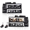 G-PLUS LED DRL headlights, Compatible with 1994 1995 1996 1997 1998 1999 2000 GMC C10 C/K C1500 bumper Headlamp, Clear lens Black Housing Clear Reflector