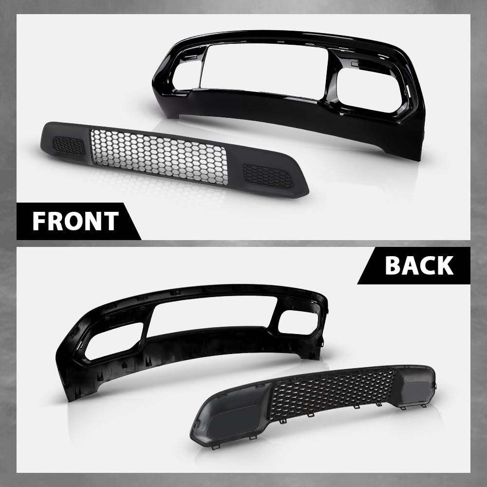 G-PLUS Front Lower Grille & Bumper Grill Bezel Compatible with Jeep Grand Cherokee 2017-2022 Black 5ZM53SZ0AA