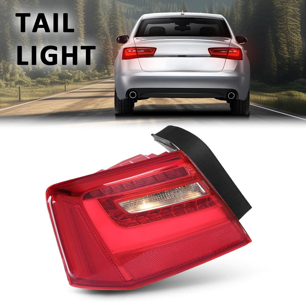 G-PLUS LED Tail Light Assembly Rear Brake Lamp Left Compatible with Audi A6 C7 2012-2016,Not Fit for S Line/TDI / S6 Model 4G5945093A Luces Traseras Faros Traseros