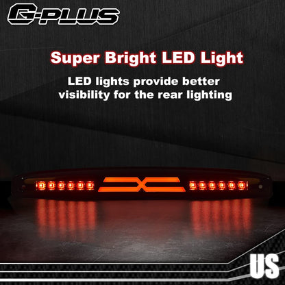 G-PLUS LED Rear Center Tailgate Lamp X Brake Light Compatible with 2003-2006 Dodge Ram 2500 3500 Led Tailgate Light Bar Replacement High Mounted Brake Light 05086509AA