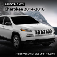 G-PLUS Front Passenger Door Molding for Jeep Cherokee 2014-2018 Black Front View