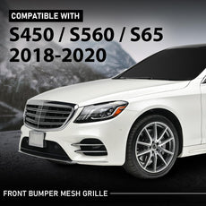 G-PLUS Front Bumper Grille for Benz S450 S560 S65 AMG 2018-2020 Black Front View