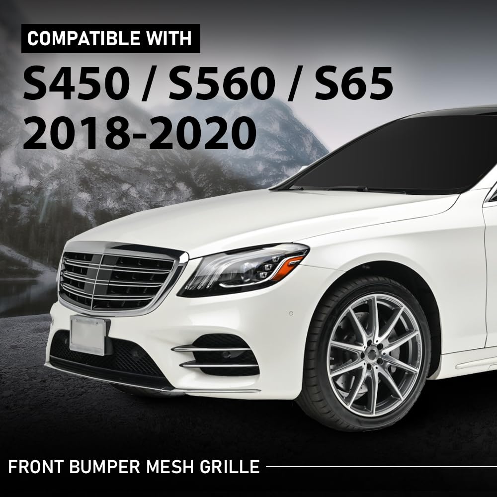 G-PLUS Front Bumper Mesh Grille Fit Benz S 450 S 560 4Matic, Base 3.0L V6 - Gas 2018-2020,Fit Benz S 65 AMG Base 6.0L V12 - Gas 2020 2228857100