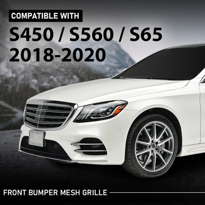 G-PLUS Front Bumper Mesh Grille Fit Benz S 450 S 560 4Matic, Base 3.0L V6 - Gas 2018-2020,Fit Benz S 65 AMG Base 6.0L V12 - Gas 2020 2228857100
