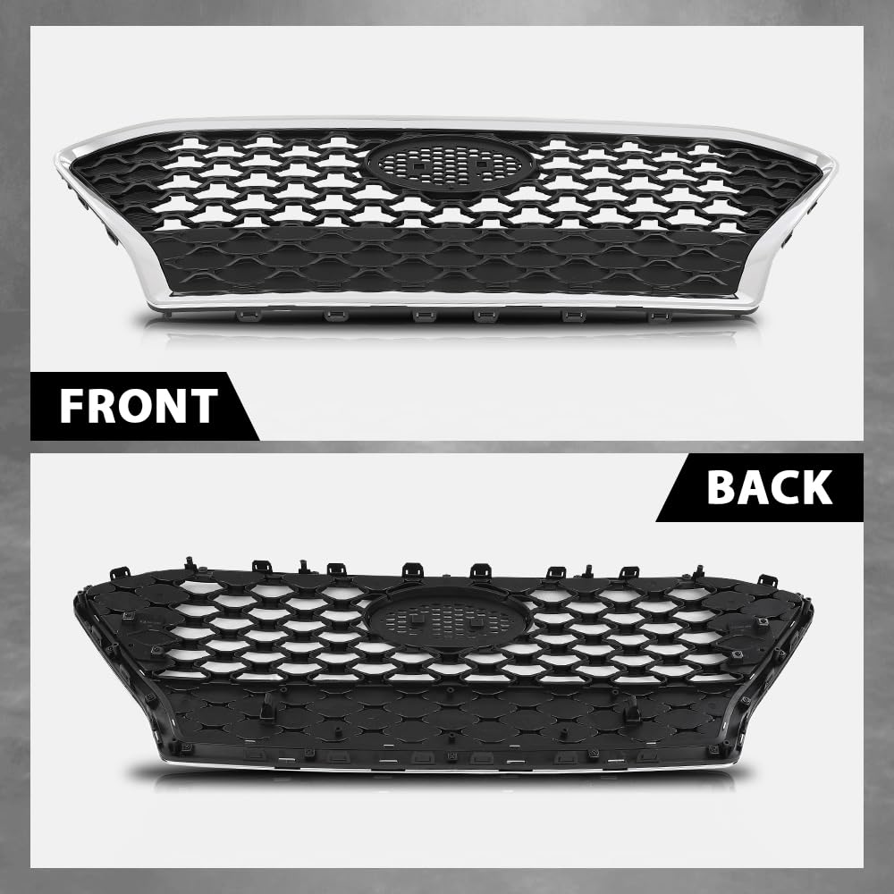 G-PLUS Front Bumper Grille Chrome Trim Compatible with Hyundai Kona Hatchback 2018-2021 86350J9100
