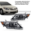 G-PLUS Projector Headlights Head Lamps Without Bulbs LH&RH Compatible with 2010-2011 Toyota Camry Black Housing Clear Lens Amber Reflector Bumper Headlamps,faros delanteros