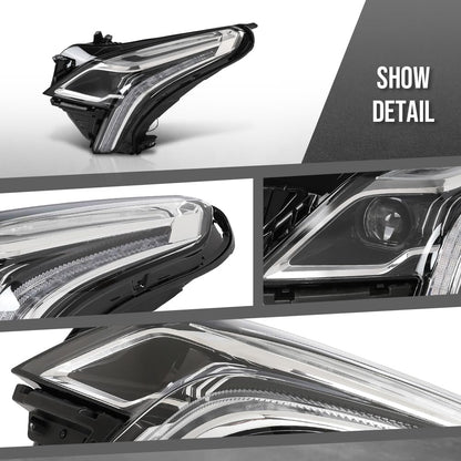 G-PLUS LED Headlight Front Left Driver Side Compatible with Cadillac XT5 2020-2023 84849607 Black