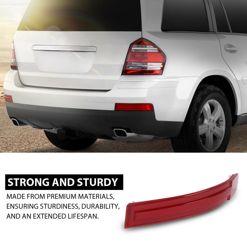 G-PLUS Rear Right Bumper Reflector Light, Compatible with Benz GL320 2007-2009 CDI 164.822/ GL450 2007-2008 164.871/ GL550 2008-2009 164.886, 1648201274, 164 820 12 74