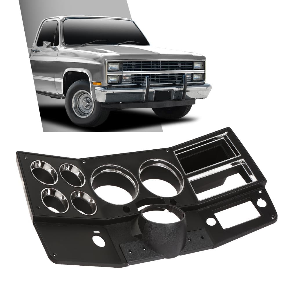 G-PLUS Dash Bezel W/Lower Column Cover with Storage Box Compatible with Chevy GMC Truck Blazer Suburban 1984-1987 without A/C & Wiper Switch Hole Black