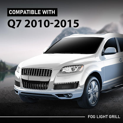 G-PLUS Pair Fog Light Cover Grille, Compatible with Audi Q7 2010-2015, Left Driver & Right Passenger Side 2PC, 4L0807697B, 4L0807698B