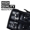 G-PLUS Headlights Assembly, Compatible with Chevy Silverado 2007-2013/Fit Chevy Silverado 2500 HD 3500 2007-2014 Bumper Headlamp, Smoky Lens Black Housing Clear Reflector