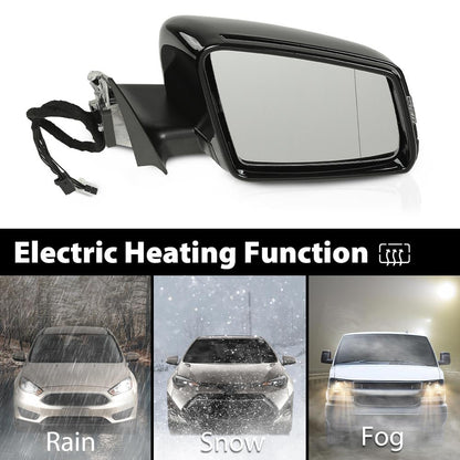 G-PLUS Side Mirror Heated w/Memory Puddle Light Right Passenger Side Compatible with Benz CLA250 (submodel: 4Matic, Base) 2014-2016/Fit Benz CLA45 AMG 4Matic 2014-2016 1178101076 Glossy Black