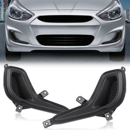 G-PLUS Fog Light Lamp Cover Compatible with 2012-2017 Hyundai Accent 1.6L 1591CC 97Cu.In.L4 GAS DOHC Left & Right 1Pair 865631R000, 865641R000