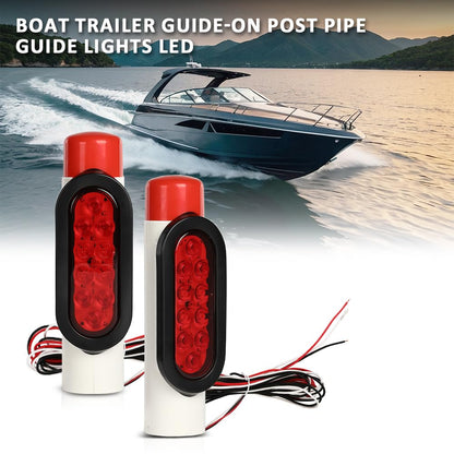 G-PLUS Boat Trailer Guide-on Post Pipe Guide Lights LED Compatible with Standard 2" PVC for Guide ons Post Sealed Submersible Turn Signal Brake Marker Reverse