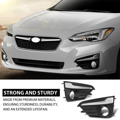G-PLUS Fog Light Trim Compatible with Driver and Passenger Fit Subaru Impreza 2017-2019, Fit For Models with Chrome Trim 57731FL040