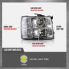 G-PLUS LED DRL Headlights, Fit Chevy Silverado 2500 3500 & HD 2007-2014/Fit Chevy Silverado 1500 2007-2013 Headlamps, Left & Right Clear Lens Chrome Housing Clear Reflector,faros delanteros