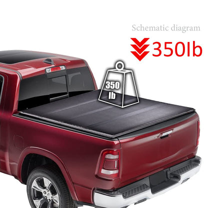 G-PLUS T4 Four-Fold Hard Lock 8Ft Truck Tonneau Cover Compatible with Toyota Tundra 2014-2021 | 8Ft (96") Folding Standard Long Bed