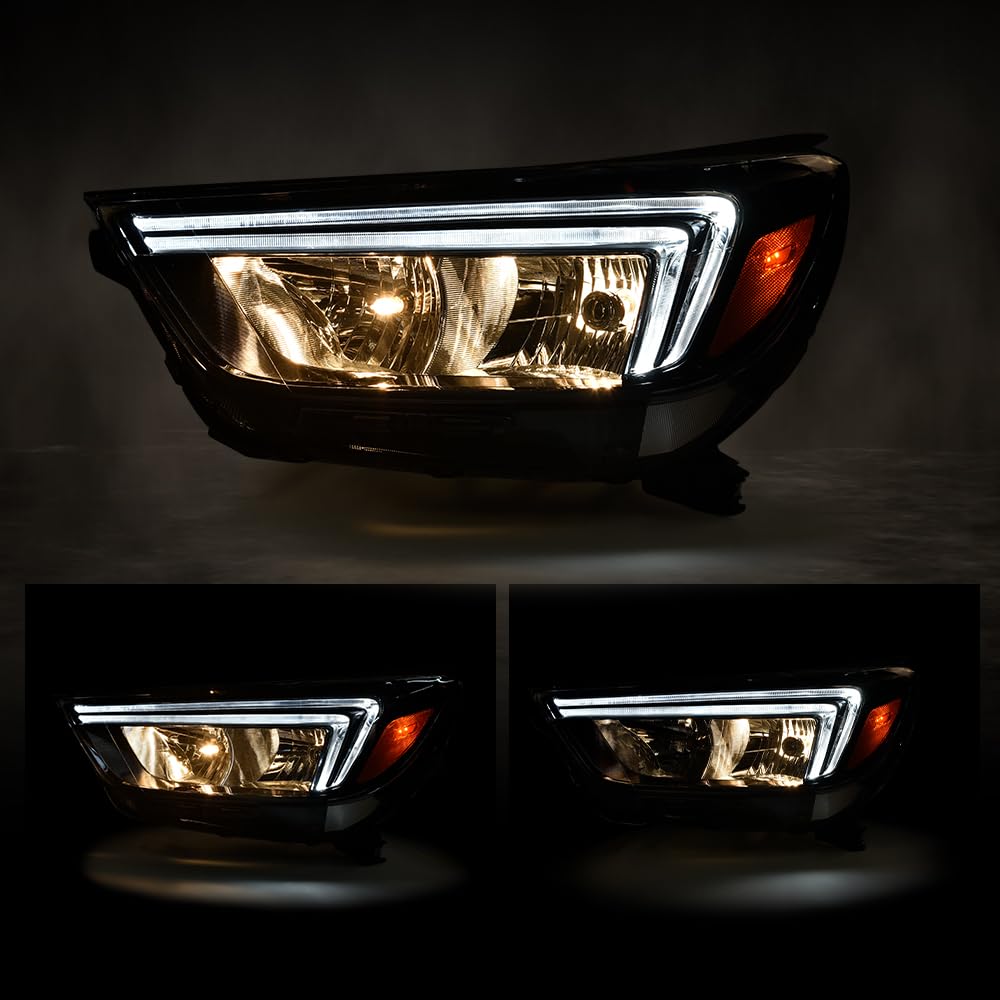 G-PLUS LED DRL Headlight Compatible with Buick Encore 2017-2022 Headlamp w/Bulbs Clear Lens Black Housing Amber Reflector Left Driver Bumper Headlamps,faros delanteros
