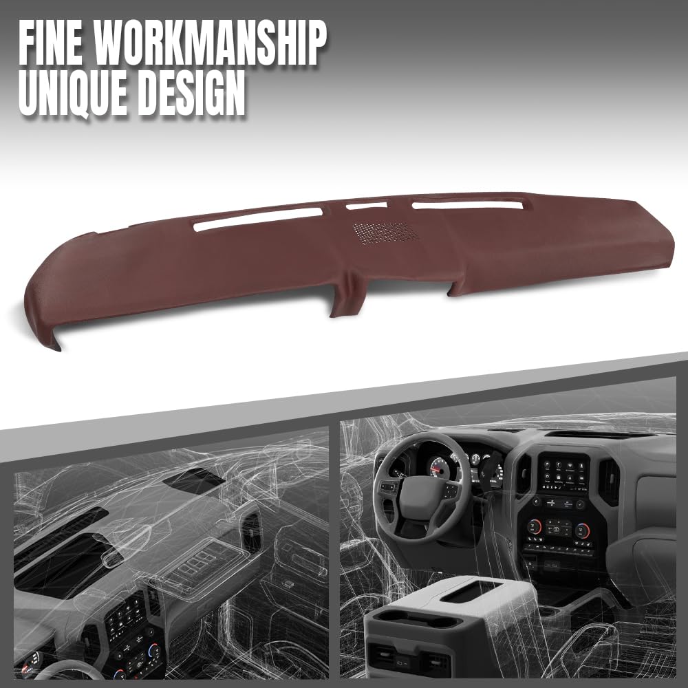 G-PLUS Dash Cover Panel Compatible with Ford F100 F150 F250 F350 Bronco 1980 1981 1982 1983 1984 1985 1986 Red
