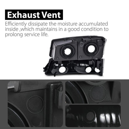 G-PLUS Headlights Assembly, Compatible with 2003 2004 2005 2006 Chevy Avalanche 1500 2500 Bumper Headlamps, Clear Lens Black Housing Clear Reflector,faros delanteros