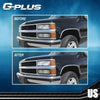 G-PLUS Front Headlight Lenses Cover Compatible with 1994-1998 C10 C/K Tahoe Suburban Silverado,Left & Right Side Replacement Pair (Clear Lens)