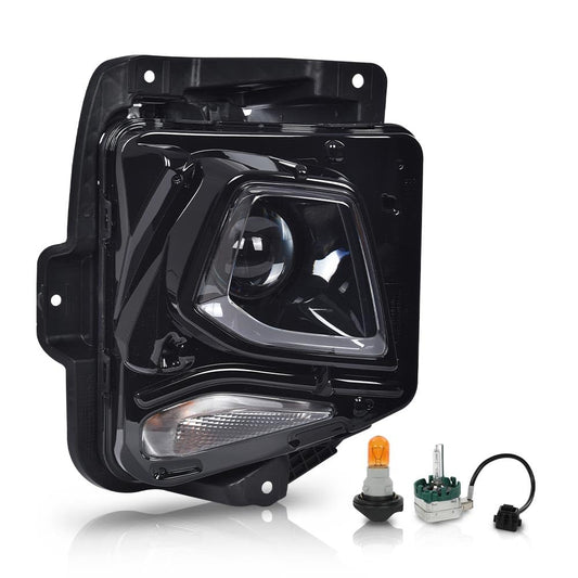 G-PLUS Headlight Headlamp Assembly w/Bulbs Compatible with Chevy Blazer 2019-2021 84588816, GM2503492, 84788650 Clear Lens Black Housing Right Passenger Bumper Headlamps,faros delanteros