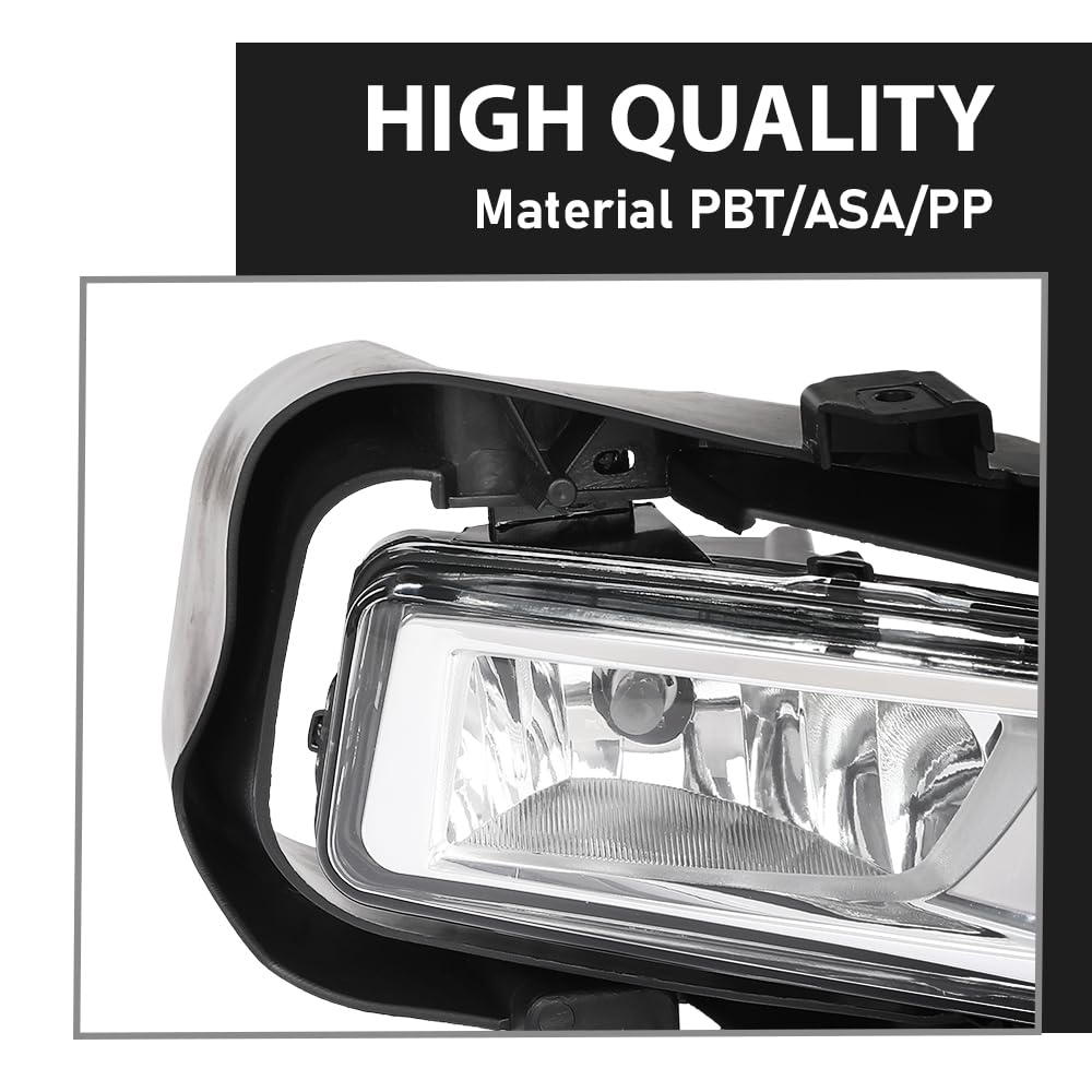 G-PLUS Front Bumper Fog Lights Fog Lamps & Wiring Harness Left&Right Side Compatible with Nissan Kicks 2017-2019 261508995A