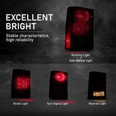 G-PLUS Tail Light Set for Honda Pilot 2009-2015 Driver Side Close-up View