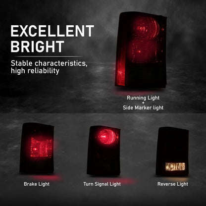 G-PLUS Tail Light Set Rear Brake Lamp with Bulb and Wiring Harness Compatible with Honda Pilot 4-Door Sport Utility 2009-2015 Driver Side Luces TraserasAssembly