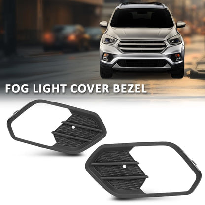 G-PLUS Fog Light Cover Bezel Grille Bumper Insert Set Compatible with Ford Escape Kuga 2017-2019 GJ5Z17K946AB, GJ5Z17K946AA, FO1038164, FO1039164 Black