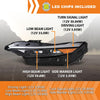 G-PLUS LED Headlight Assembly Left and Right Side Compatible with Hyundai Elantra 2024-2025 92102-AA740 2PCS Black