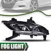 G-PLUS Fog Lights Assembly Compatible With 2016-2018 Nissan Maxima 4-Door Sedan S SL SR SV Front Bumper Halogen Fog Lights w/o Bulb Clear Lens Black Housing,Driver Side(Left)